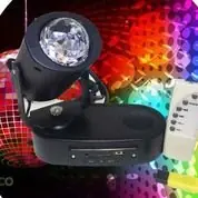 MEDIA ESFERA LED RGB 180 - BOLA DE RAYOS C/ LUCES GIRATORIA DE COLORES Y PARLANTE USB SD + CONTROL REMOTO