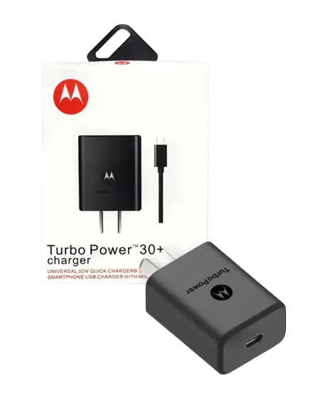 CARGADOR MOTOROLA 30+ TURBO POWER – MICRO USB/V8  – CON CABLE