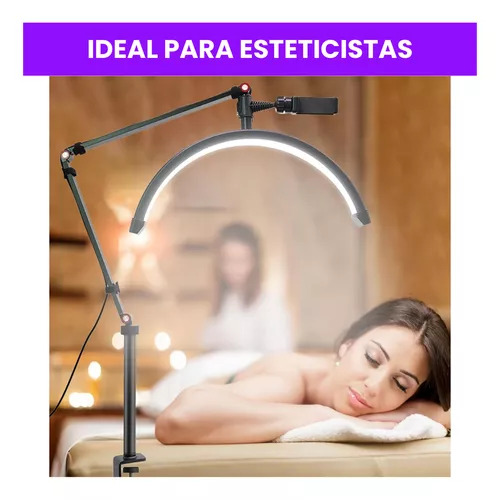 LUZ PARA ESTETICISTAS TIME - LÁMPARA MEDIA LUNA BASE ARTICULADA - LED-83022