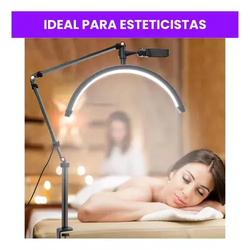 LUZ PARA ESTETICISTAS TIME - LÁMPARA MEDIA LUNA BASE ARTICULADA - LED-83022