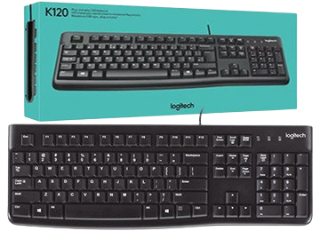 TECLADO LOGITECH K120 USB NEGRO - RESINTENTE A LOS DERRAMES