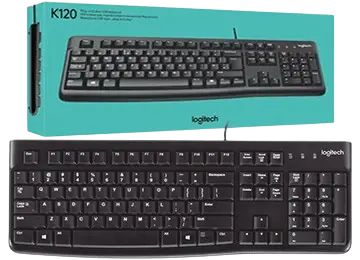 TECLADO LOGITECH K120 USB NEGRO - RESINTENTE A LOS DERRAMES
