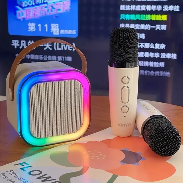 PARLANTE KARAOKE K12 - PREMIUM ALTA GAMA - 2 MICRÓFONOS - RECARGABLE
