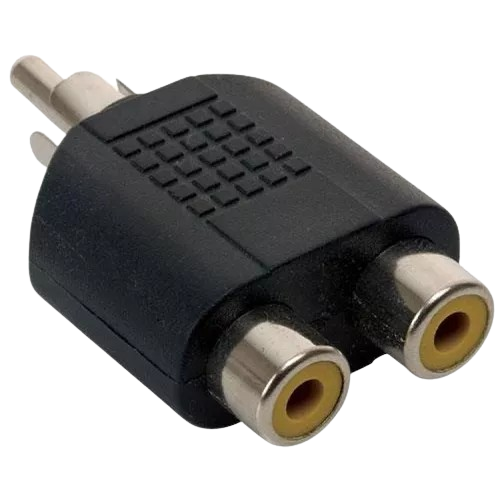 ADAPTADOR RCA MACHO A 2 RCA HEMBRAS