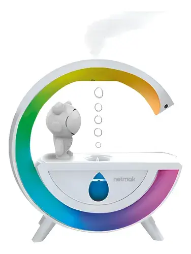 HUMIDIFICADOR VELADOR GOTEO ANTIGRAVEDAD -  PARLANTE BLUETOOTH NETMAK - GRAVITY - RGB
