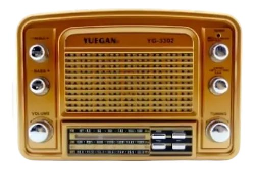 RADIO PORTATIL BLUETOOTH - VINTAGE RETRO  YUEGAN YG-3301BTS - 4 BANDAS