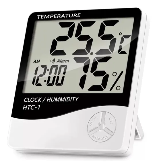 MEDIDOR DIGITAL DE HUMEDAD HIGRÓMETRO SMART CONTROL - TEMPERATURA Y RELOJ
