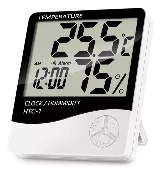 MEDIDOR DIGITAL DE HUMEDAD HIGRÓMETRO SMART CONTROL - TEMPERATURA Y RELOJ