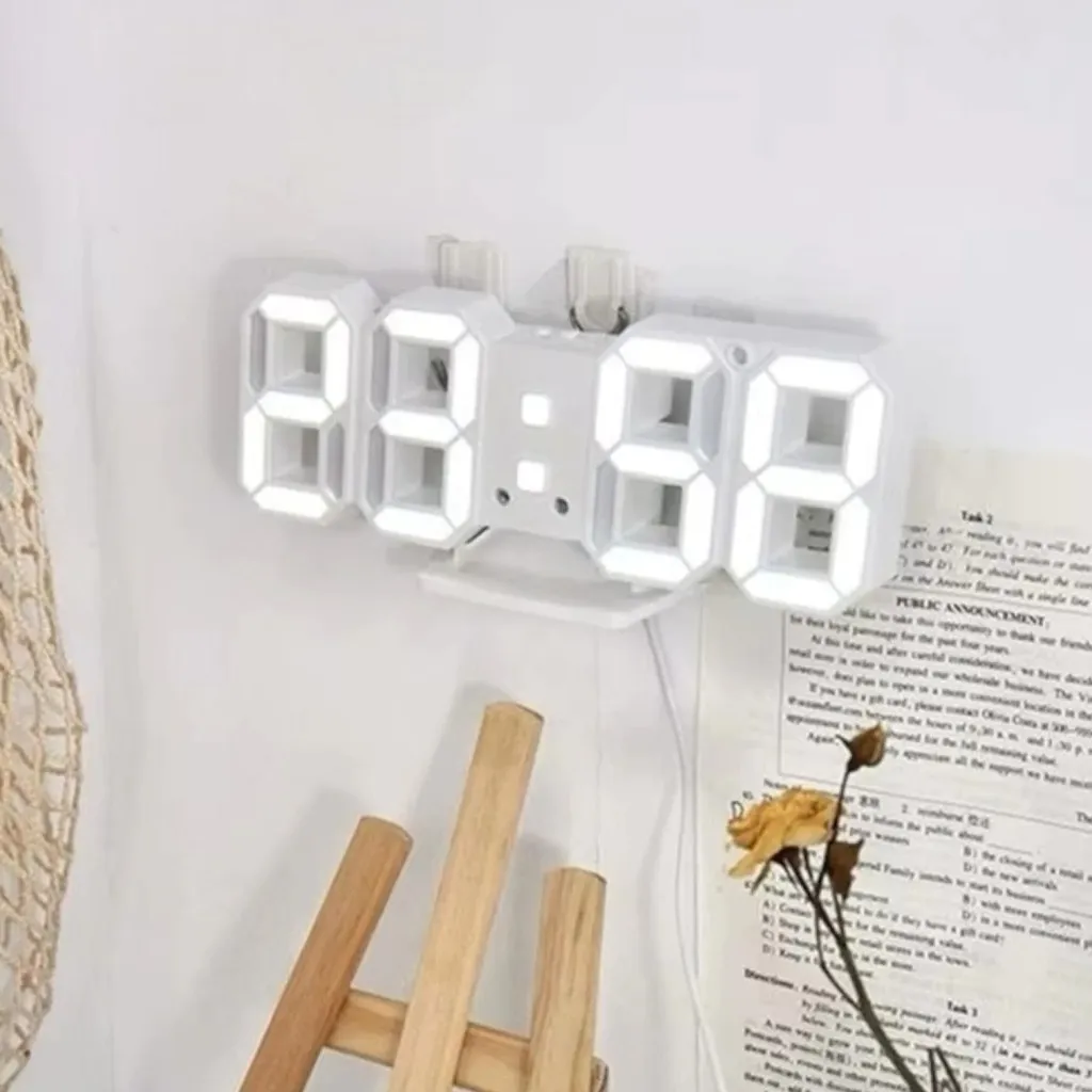 RELOJ DIGITAL 3D LED AESTHETIC -  USB - ALARMA -  CONTROL DE BRLLO -  ALARMA  - 12/24 HS DISPLAY - TEMPERATURA