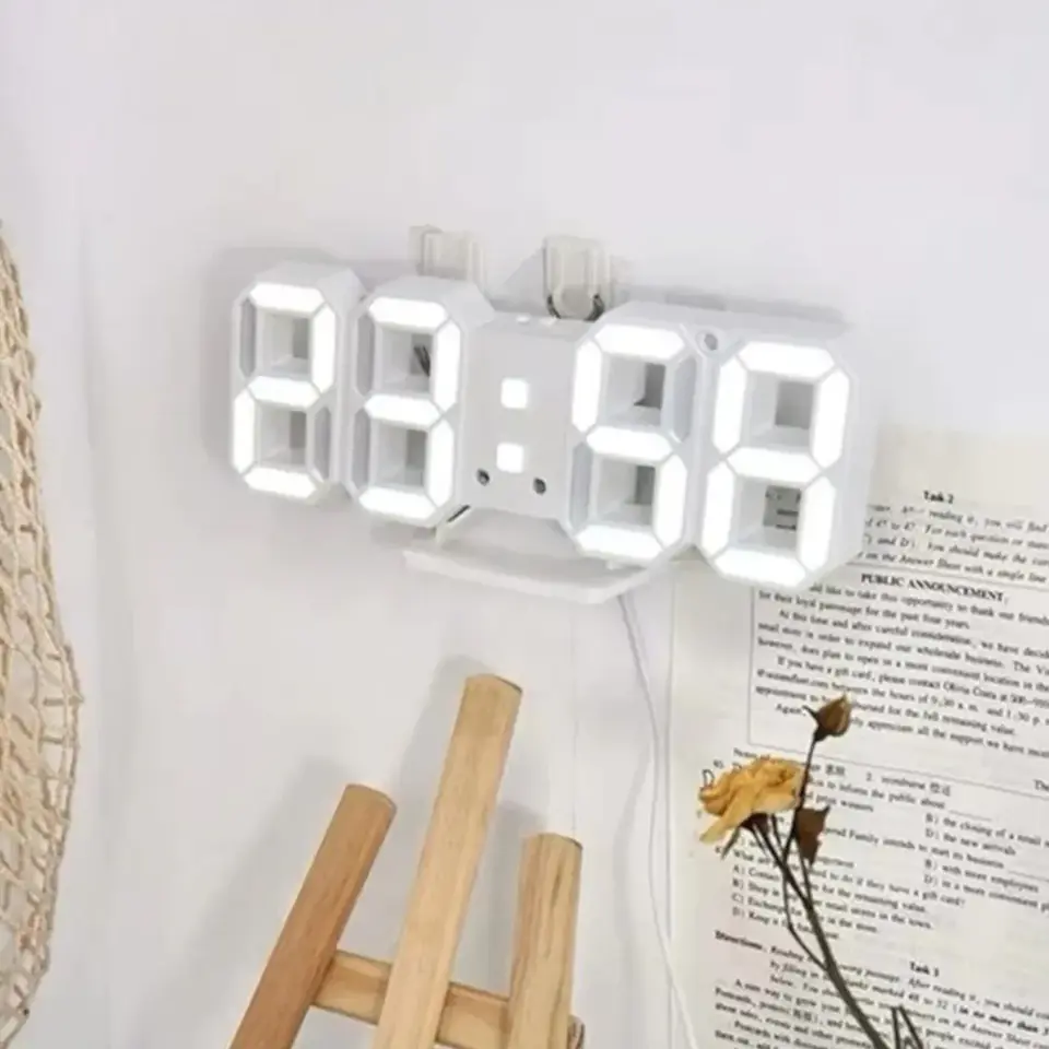 RELOJ DIGITAL 3D LED AESTHETIC -  USB - ALARMA -  CONTROL DE BRLLO -  ALARMA  - 12/24 HS DISPLAY - TEMPERATURA