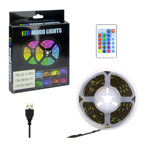 TIRA DE LED RGB DE AMBIENTACIÓN / GAMER / TV - 3 MTS. USB