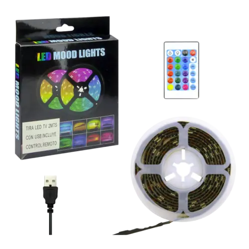 TIRA DE LED RGB DE AMBIENTACIÓN / GAMER / TV - 3 MTS. USB