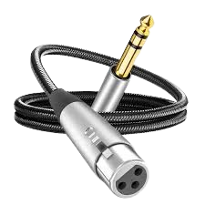 CABLE MICRÓFONO CONECTOR CANON (XLR) H A PLUG 6.5" - 1.8M - CONECTORES METAL