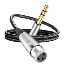 CABLE MICRÓFONO CONECTOR CANON (XLR) H A PLUG 6.5" - 1.8M - CONECTORES METAL