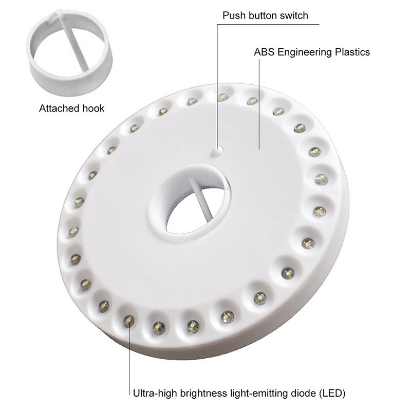 LÁMPARA DE CAMPING UFO 20 LEDS - EN BLISTER - A PILA
