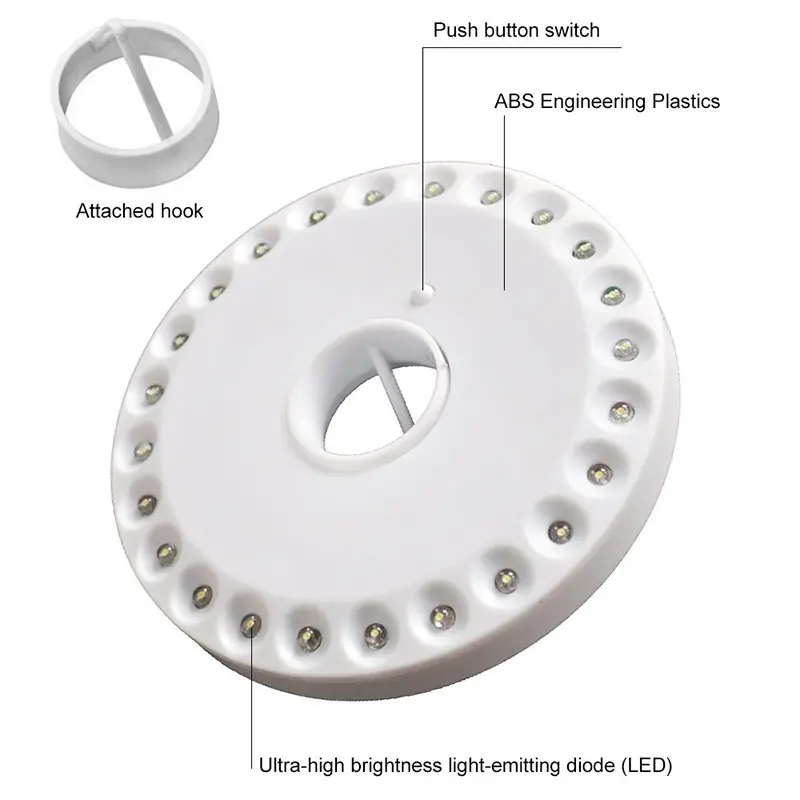 LÁMPARA DE CAMPING UFO 20 LEDS - EN BLISTER - A PILA