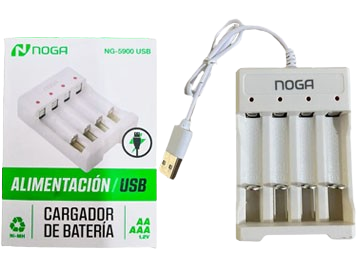 CARGADOR DE PILAS USB NOGA NG-5900 - AA Y AAA
