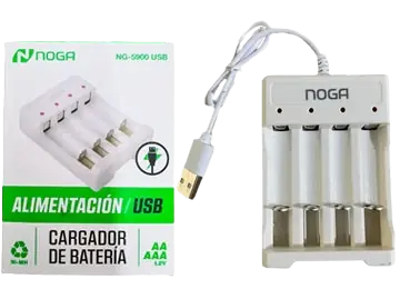 CARGADOR DE PILAS USB NOGA NG-5900 - AA Y AAA