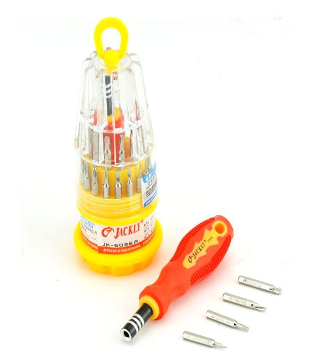 JACKLY 31 IN 1 - JUEGO 31 PIEZAS DESTORNILLADORES DE PRECISION ENVASE REDONDO