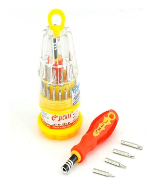 JACKLY 31 IN 1 - JUEGO 31 PIEZAS DESTORNILLADORES DE PRECISION ENVASE REDONDO