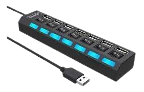 HUB DE 7 PUERTOS USB CON CORTE Y LUZ TESTIGO INDIVIDUAL