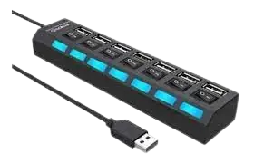 HUB DE 7 PUERTOS USB CON CORTE Y LUZ TESTIGO INDIVIDUAL