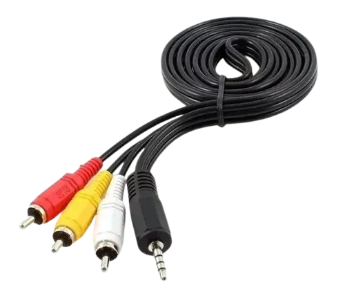 CABLE AUDIO Y VIDEO PLUG 3.5" A RCA MACHO