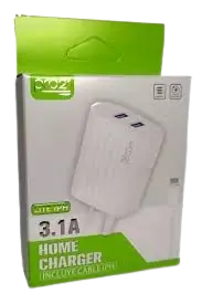 CARGADOR RÁPIDO IPHONE PRO21 3.1A - 2 PUERTOS USB + CABLE LIGHTNING
