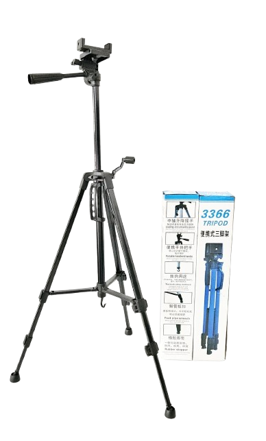 TRÍPODE PROFESIONAL PARA CÁMARA Y CELULAR - MODELO 3366 - 1.5M - CALIDAD PREMIUM