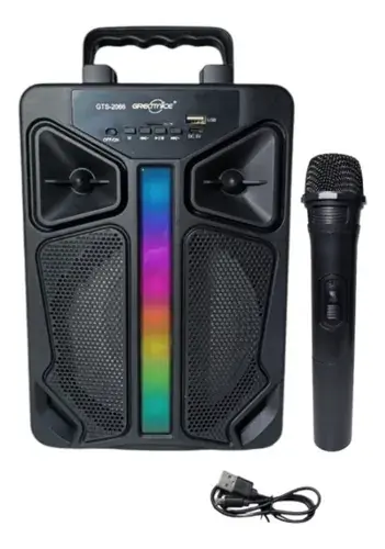 PARLANTE GREATNICE BLUETOOTH 6.5" GTS-2066 - RGB - CON MICRÓFONO INALÁMBRICO DE GRAN CALIDAD - MUY POTENCIADO