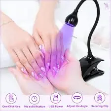 LAMPARA UV LED SECA UÑAS CON CLIP  USB - FLEXIBLE