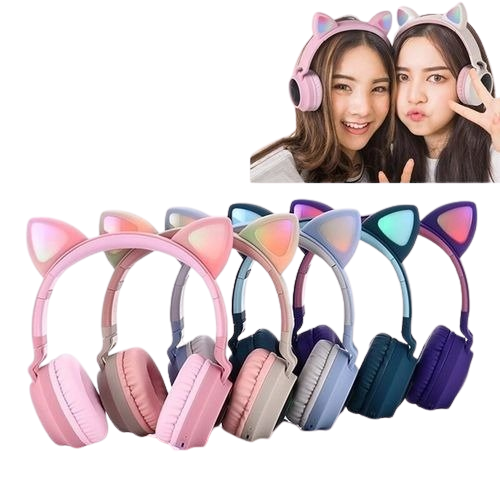 AURICULAR VINCHA BLUETOOTH CAT EARS P47M - RGB