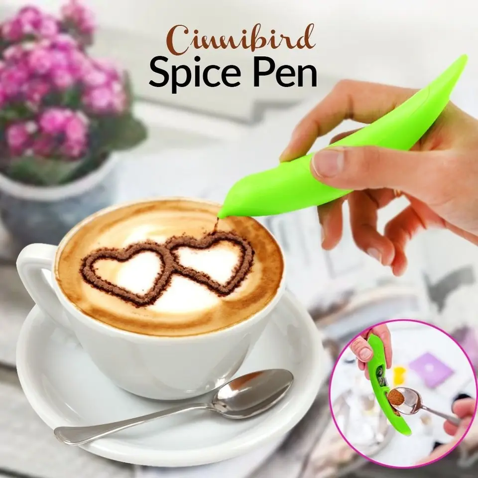 SPICE PEN - LAPICERA PARA DECORAR CAFÉ Y COMIDAS - LÁPIZ DE BARISTA