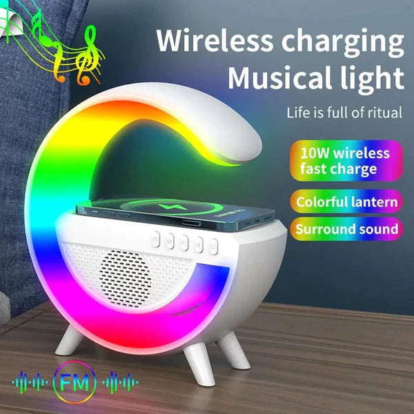 PARLANTE BLUETOOTHT G500 - RGB - TF - FM - CARGA INALÁMBRICA