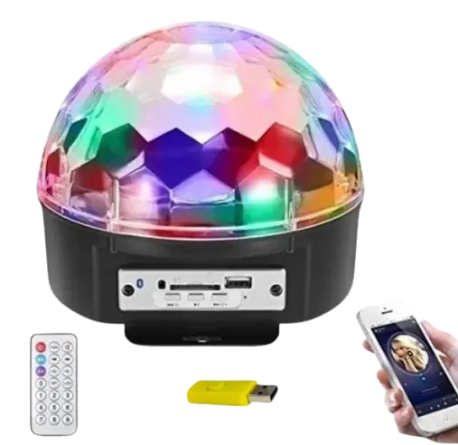 MEDIA ESFERA BLUETOOTH LUCES Y PARLANTE C/ USB