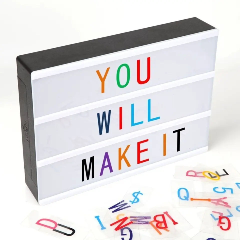CARTEL LIGHT BOX A4 - LETRAS COLOR