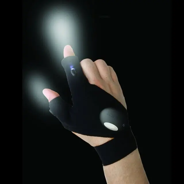 GUANTE CON LUZ LED LINTERNA
