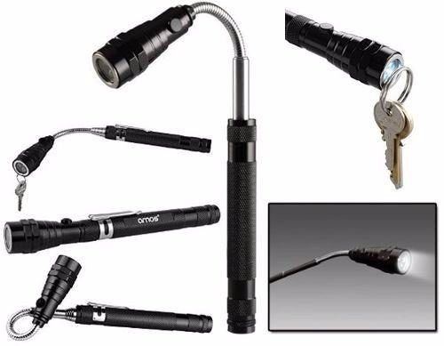 LINTERNA DE TRABAJO TELESCOPICA Y FLEXIBLE - 3 LEDS - DOBLE MAGNETO -