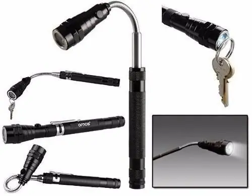 LINTERNA DE TRABAJO TELESCOPICA Y FLEXIBLE - 3 LEDS - DOBLE MAGNETO -