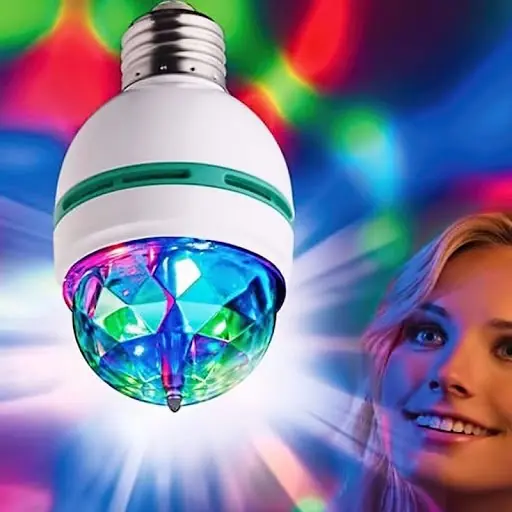 LÁMPARA RGB GIRATORIA E27