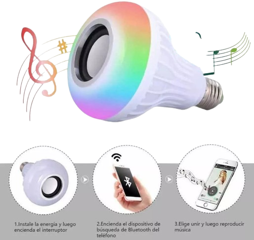 LÁMPARA SMART BULB BLUETOOTH ROSCA E27