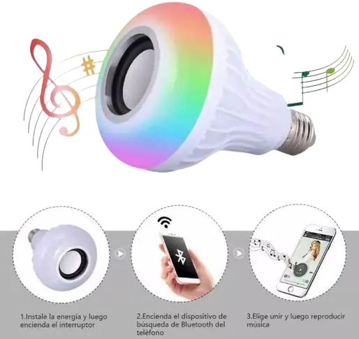 LÁMPARA SMART BULB BLUETOOTH ROSCA E27