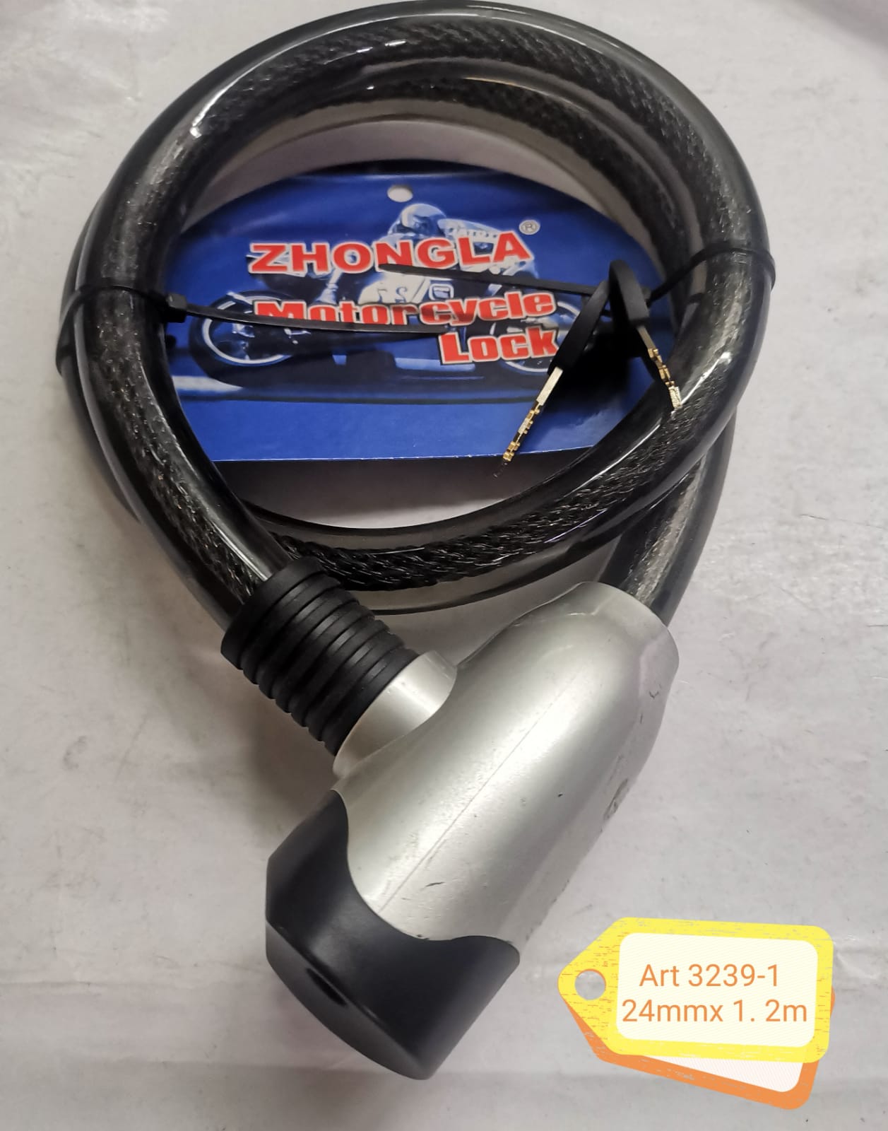 LINGA CABLE MOTO CABEZA PLATEADA  24MM*1.2M ART 3239 (U800)