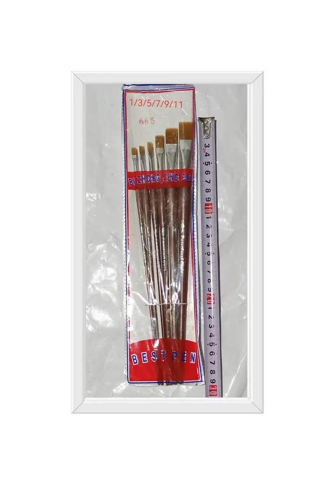 PINCELES SINTETICOS CHATOS X 6 PCS 1/3/5/7/9/11MM (U075)