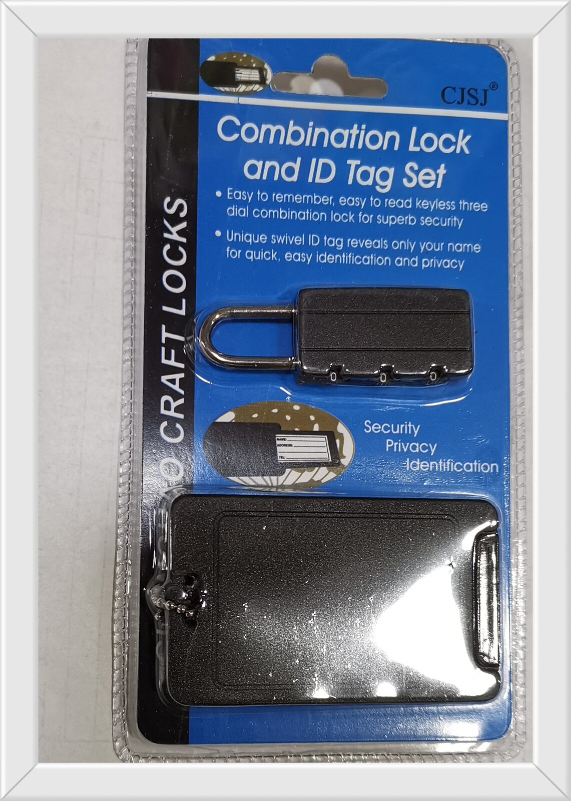 Candado combinación 3 dígitos con tarjeta equipaje (U100)