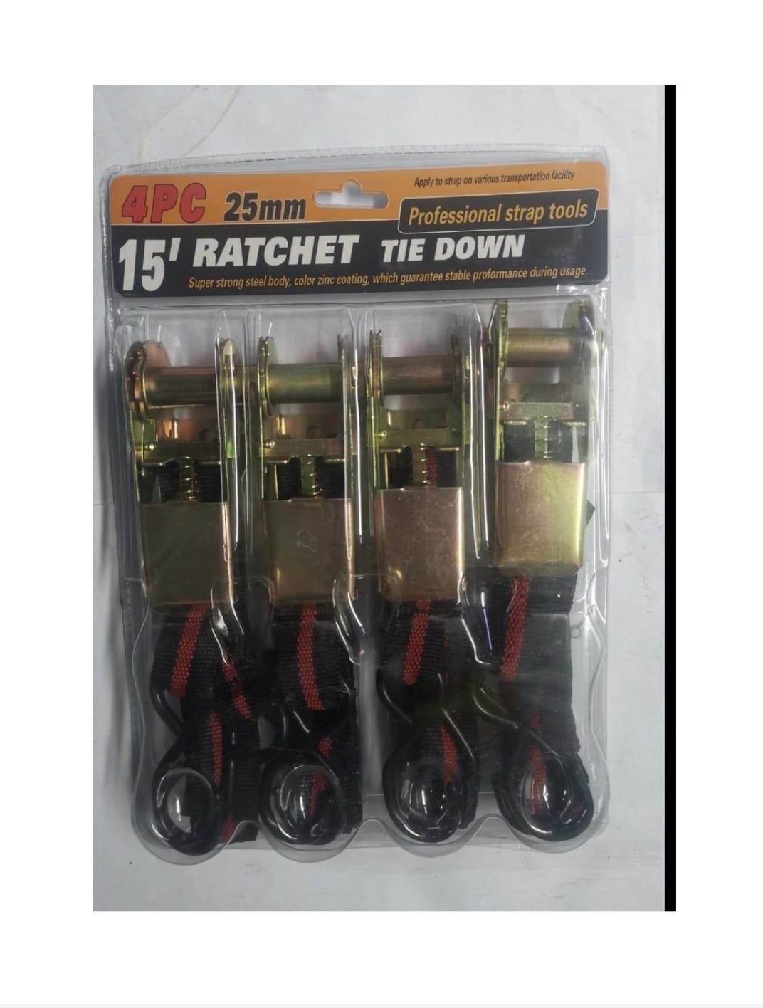 CINTA AMARRE CON CRIQUE 1"x15 X 4PCS (U620)