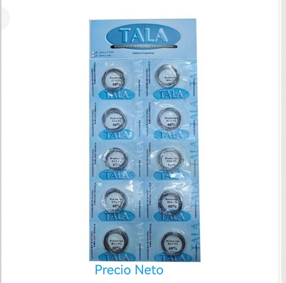 ESTAÑO EN BLISTER DE 10 ROLLOS 60% -NETO