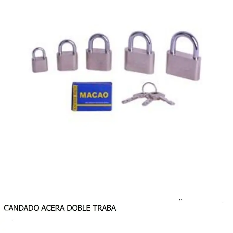 CANDADO MACAO ACERO DOBLE TRABA CAJA AZUL 30MM (U130)