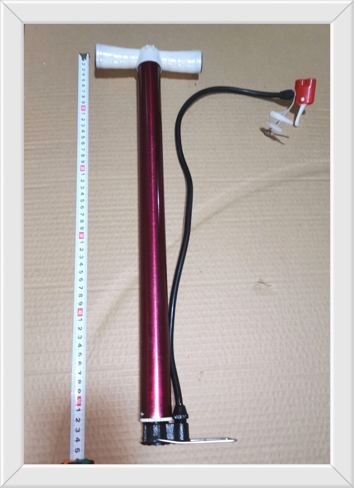 Inflador aluminio color largo con mango pvc (U225)