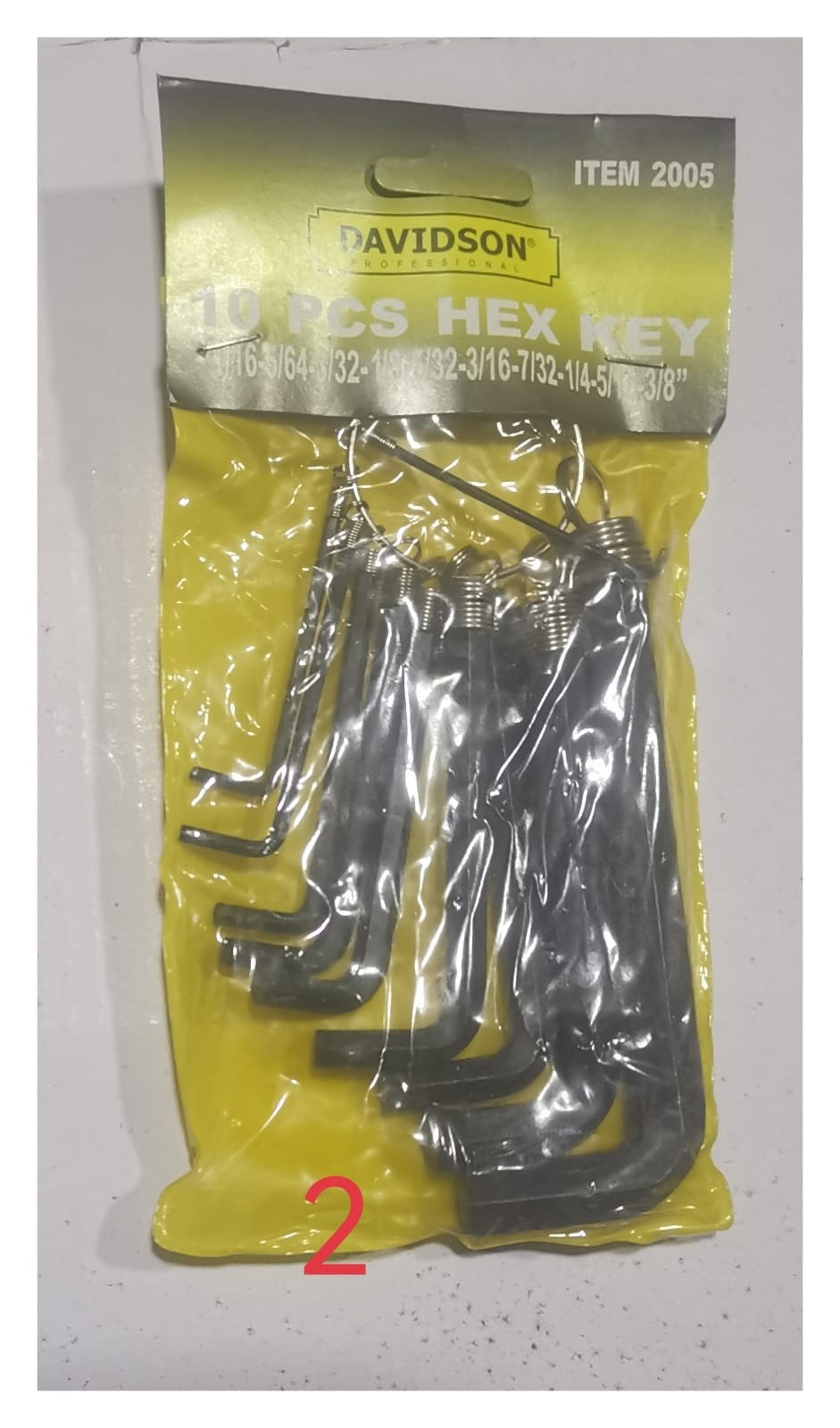 LLAVE ALLEN X 10PZS DAVIDSON PULGADA (U120)
